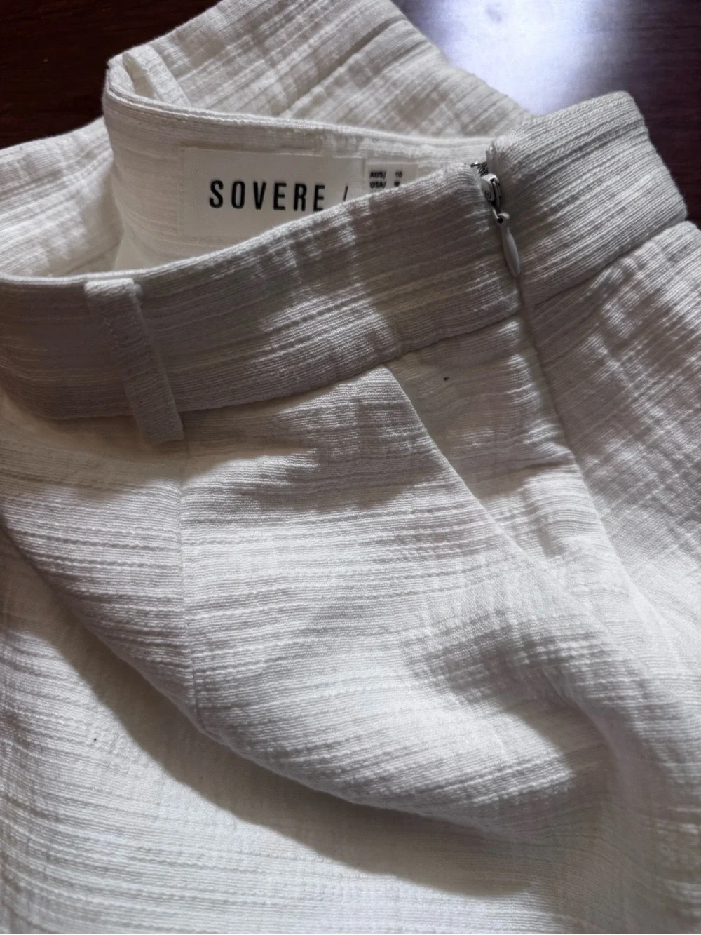 Sovere Cove Skort 100% Cotton Tweed Texture A-Line Shorts Mini Skirt Chalk White